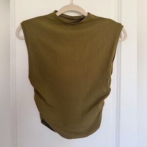 ATHLETA | Transcend Ruched Tank in Acacia Olive